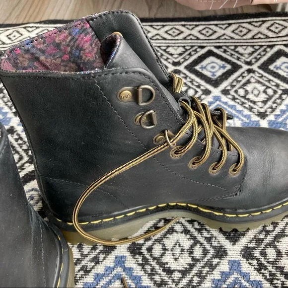 Dr. Martens Luana Black Leather Combat Boots Doc Martens - Picture 9 of 12